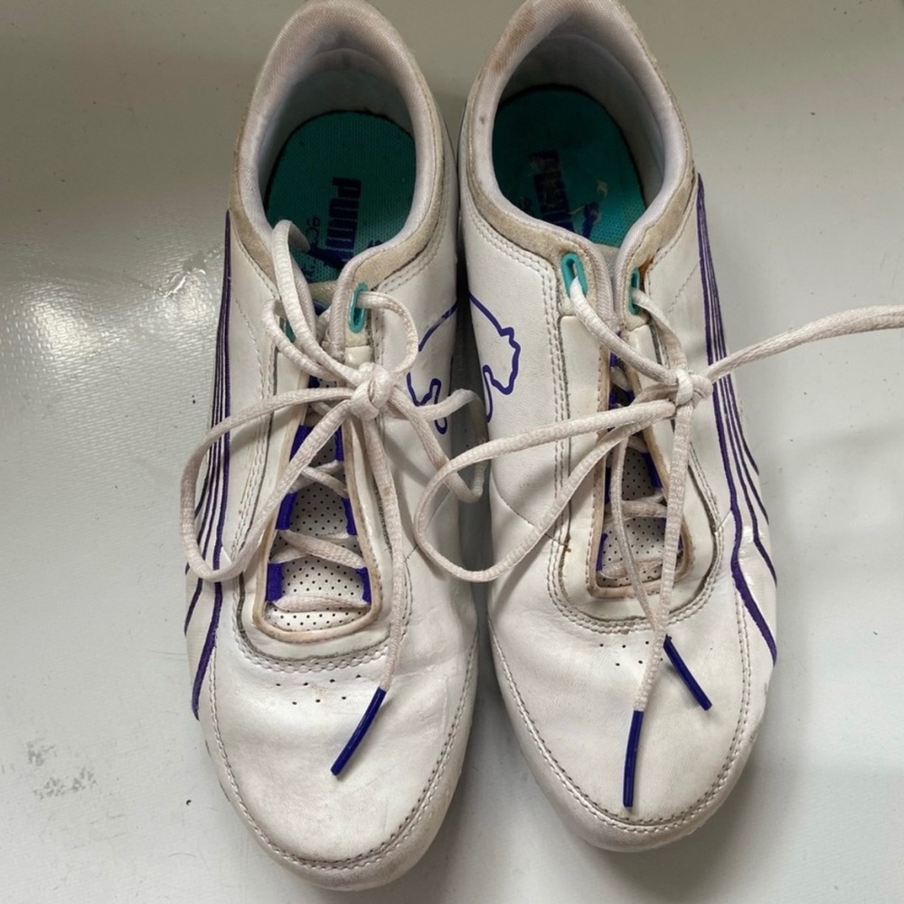 Puma Women’s White and Purple Sneakers